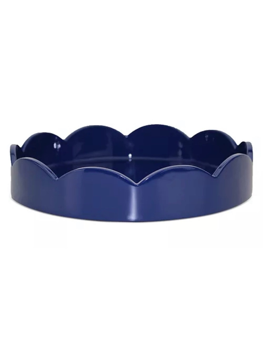 Addison Ross 8.5 inch Blue Scalloped Decorative Lacquer Tray home decor Accents